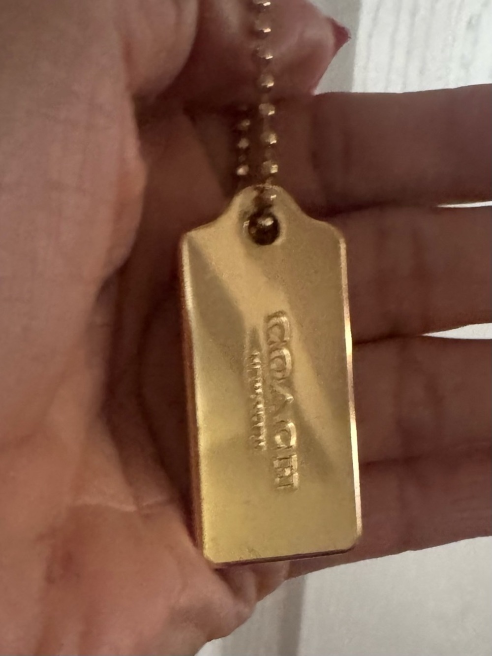 LOW START- Coach Gold-tone Hand Tag with Ball Chain👜👜👜